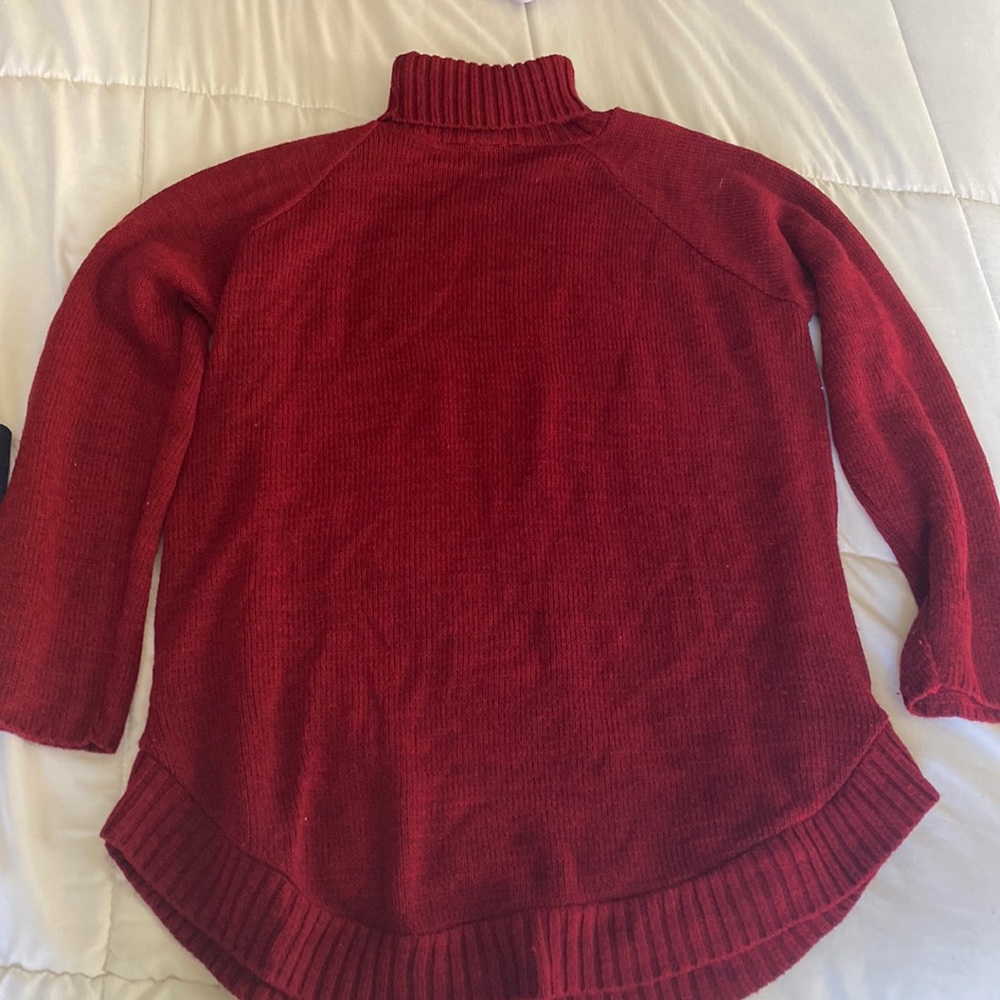 Red turtle neck sweater